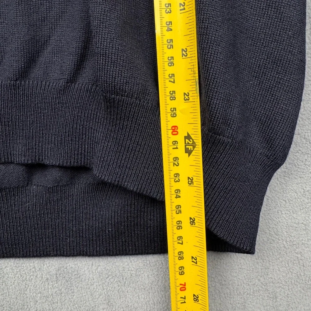 Brooks Brothers Mens‎ V Neck Merino Wool Blend Sweater Navy Size M